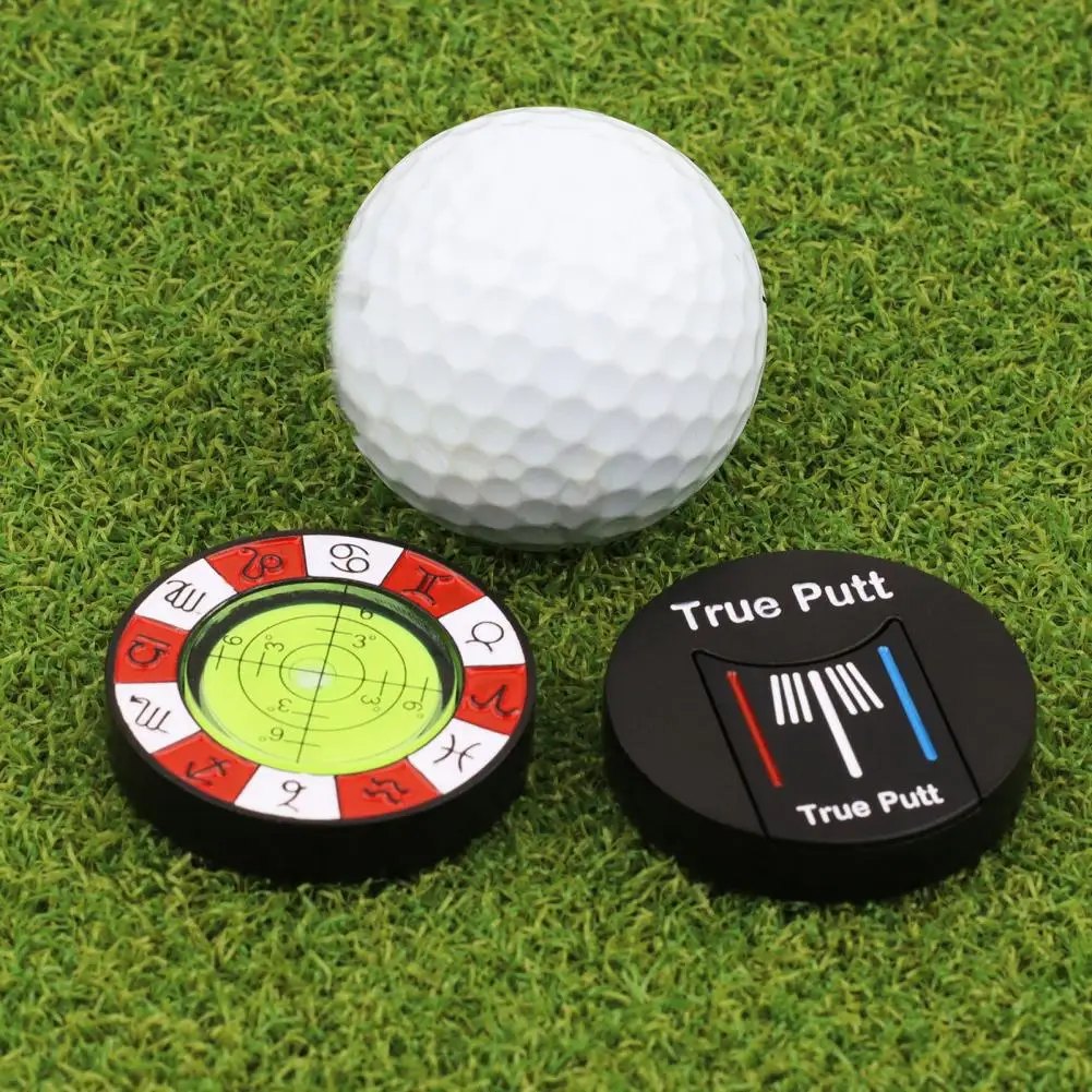 Golf Green Reader with Box High Precision Golf Green Reader with Magnetic Ball Marker Iron Box Level Aid Bubble Tool for Putting