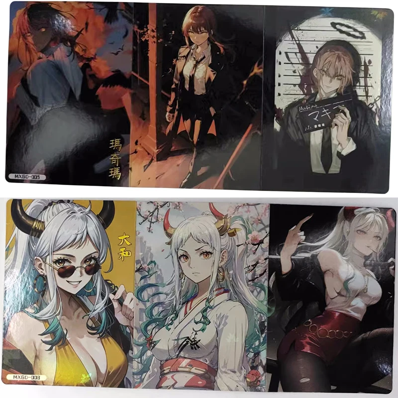 Anime Goddess Story Nezuko Hatsune Miku Tokisaki Kurumi Hancock Makima Yamato Trifold Card Collectible Cards Toy Birthday Gift