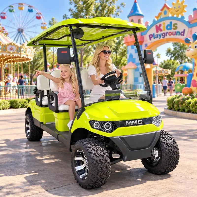 4 Seater Electric Golf Cart Off-Road Tires Lithium Battery for Amusement Park Resort Hotel - Eco-Friendly Tourist Transport