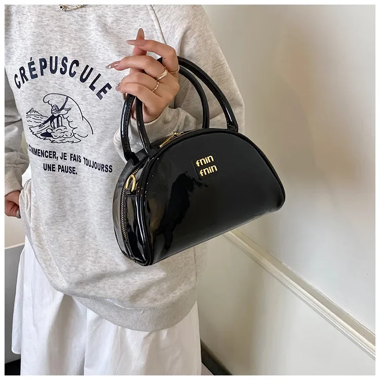 

2025 Glossy Shell Bag - Luxury Half-Moon Shoulder Purse | Work & Weekend Crossbody Tote for Women