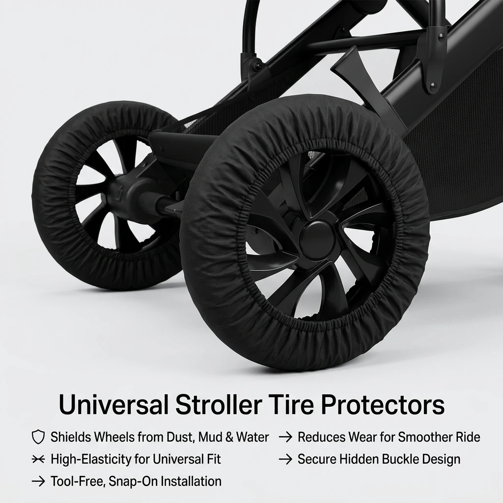 Universal Baby Stroller Wheel Dust Covers Tire Protectors for Umbrella Strollers High Elasticity Wheel Bearings Extend Tire Life