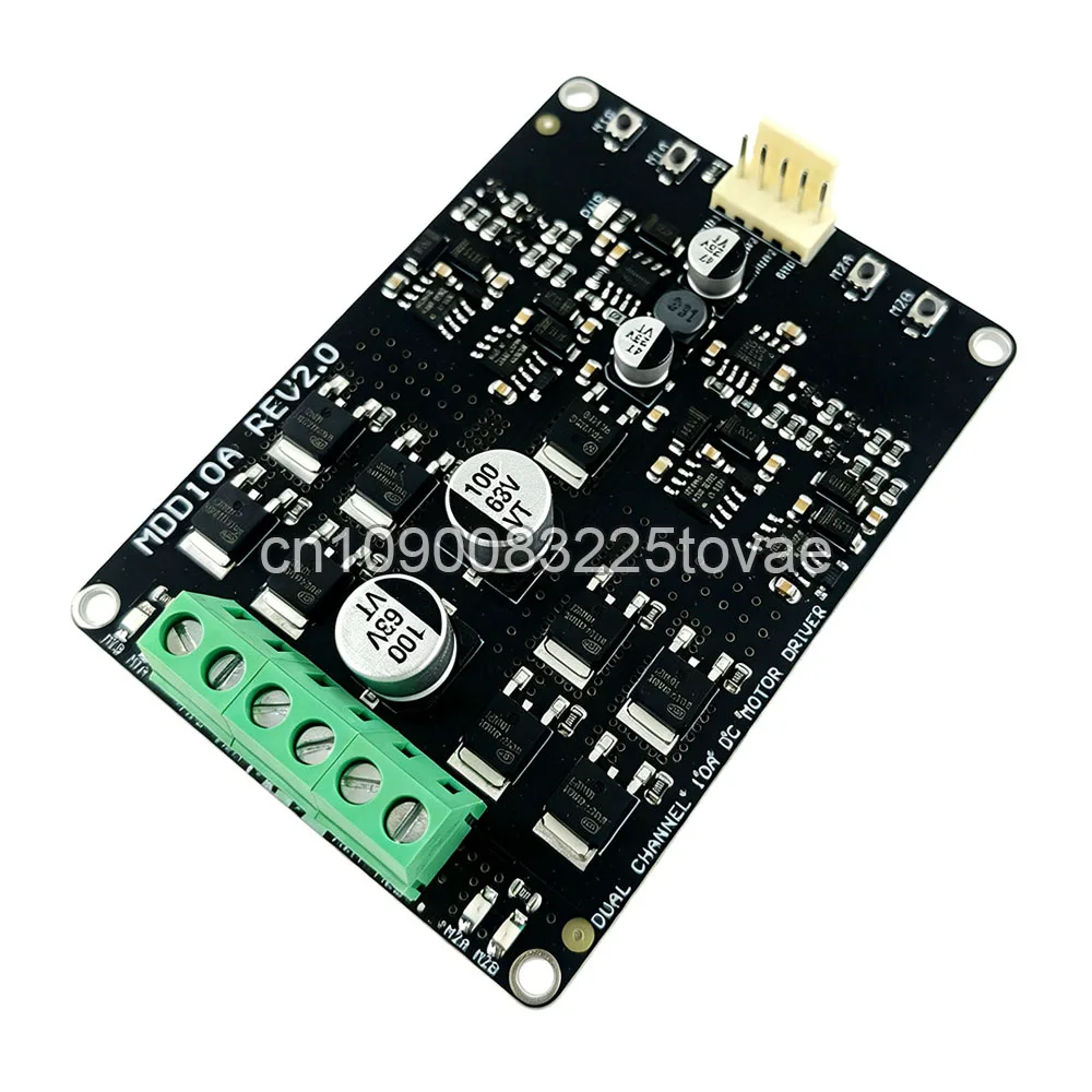 MDD10A 5-25V 10A Dual Channel Brushed DC Motor Driver Module with Bi-directional Control & PWM Speed Regulation