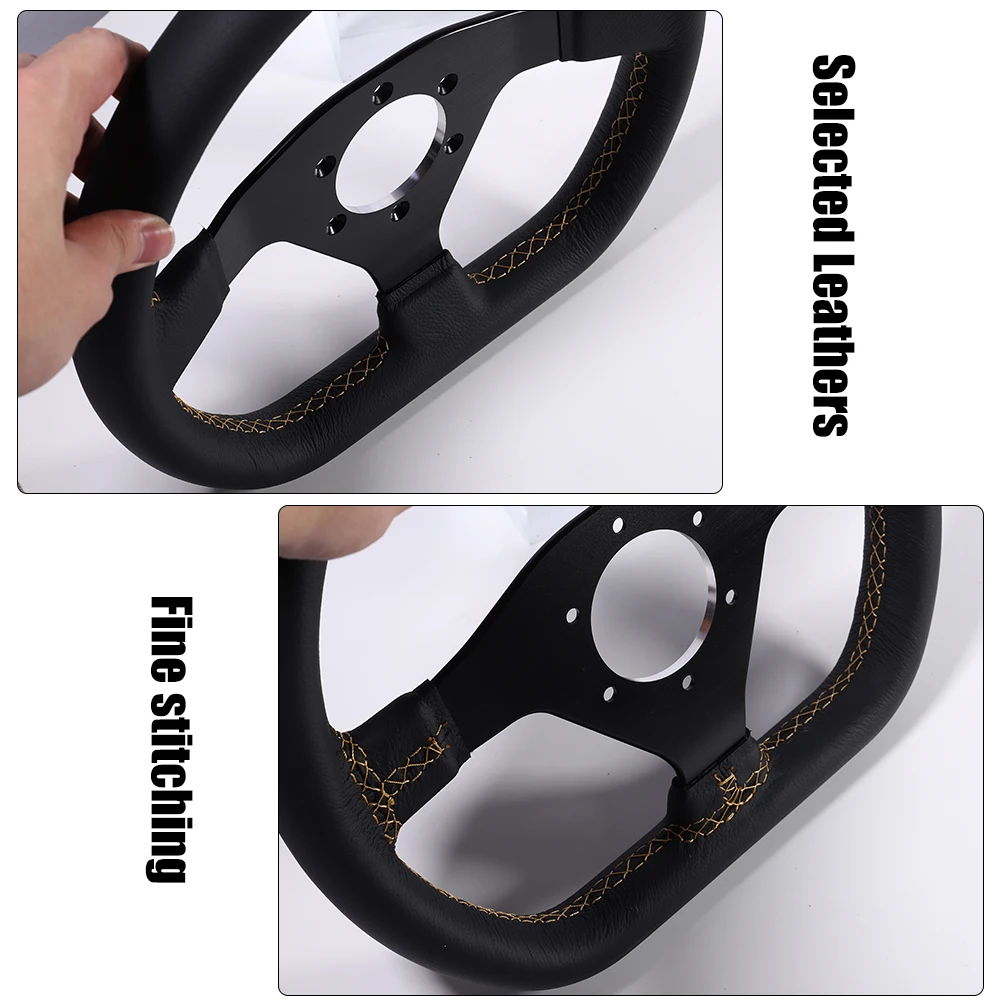 300mm Racing Steering Wheel Flat Leather Car Drift Pc GameSteering Wheel Control Universal 70PCD