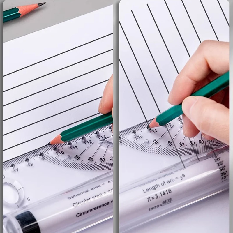 Imagem -04 - Multi Function Drawing Tool Roll Medida Régua Metric Rolling Ruler Clear Measuring Parallel Ruler Angles Line