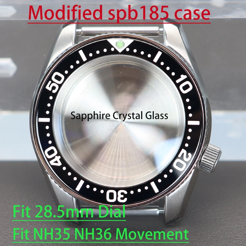 Modifizierte seiko spb185/spb187j1 Uhrengehäuse Mod Teile für nh35 nh36 4 r36 Uhrwerke 28,5mm Zifferblatt wasserdichtes Saphirglas