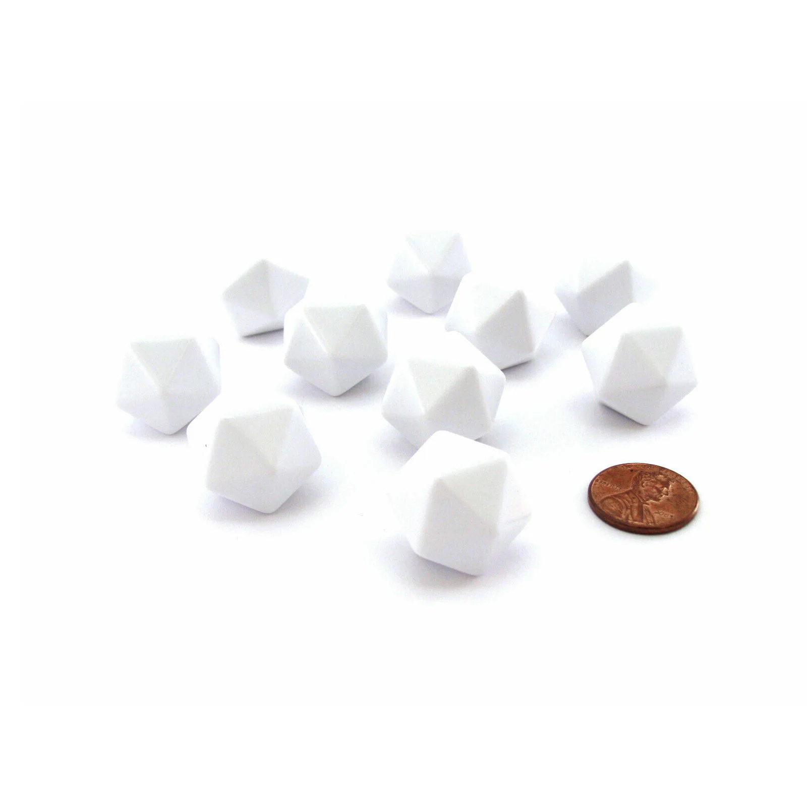 Juego de dados D20 de 20 lados en blanco para niños, diámetro Diagonal de 24mm, accesorios de juego de mesa DIY, escritura, pintura, grafiti, 10 unids/set por juego