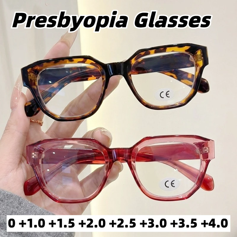

2026 New Square-Frame Anti-Blue Light Presbyopia Glasses Stylish Oversized Ultra-Lightweight Reading Eyewear 0 To +4.0