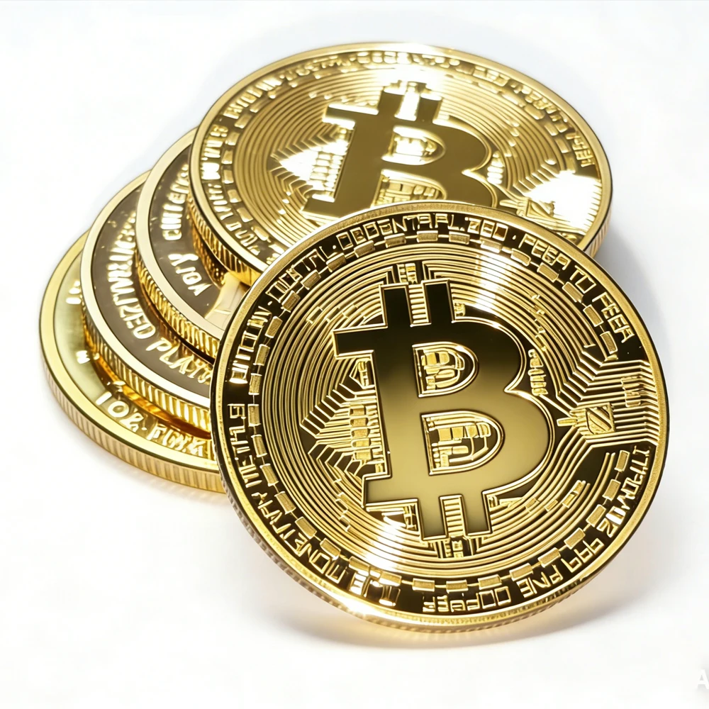 Ethereum Commemorative Medal Bitcoin 3D Gold Plated Metal Coin Crypto Virtual Currency Collection Souvenir Gift Home Decor