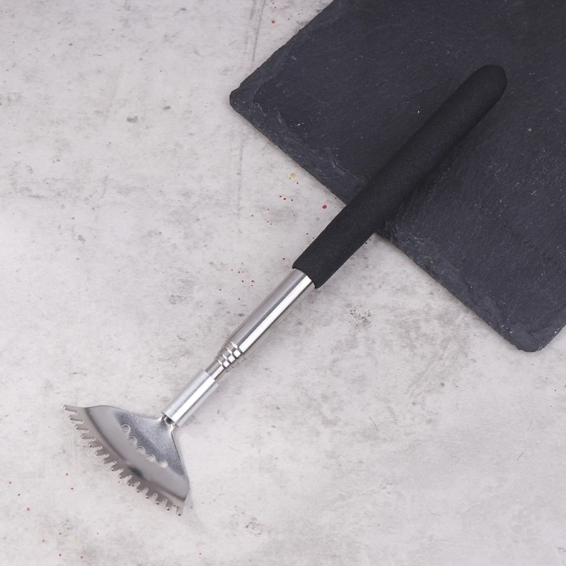 Extendable Back Scratcher The Head Has 15 Rakes, Stainless Steel Portable Telescopic Rubber Handle Back Scratchers
