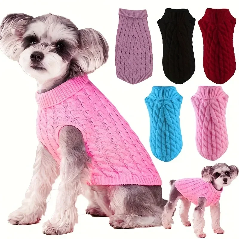 Cozy Knit Pet Sweater for Small Dogs and Cats - Machine Washable, Perfect for Fall and Winter - Available in A Variety of Colors