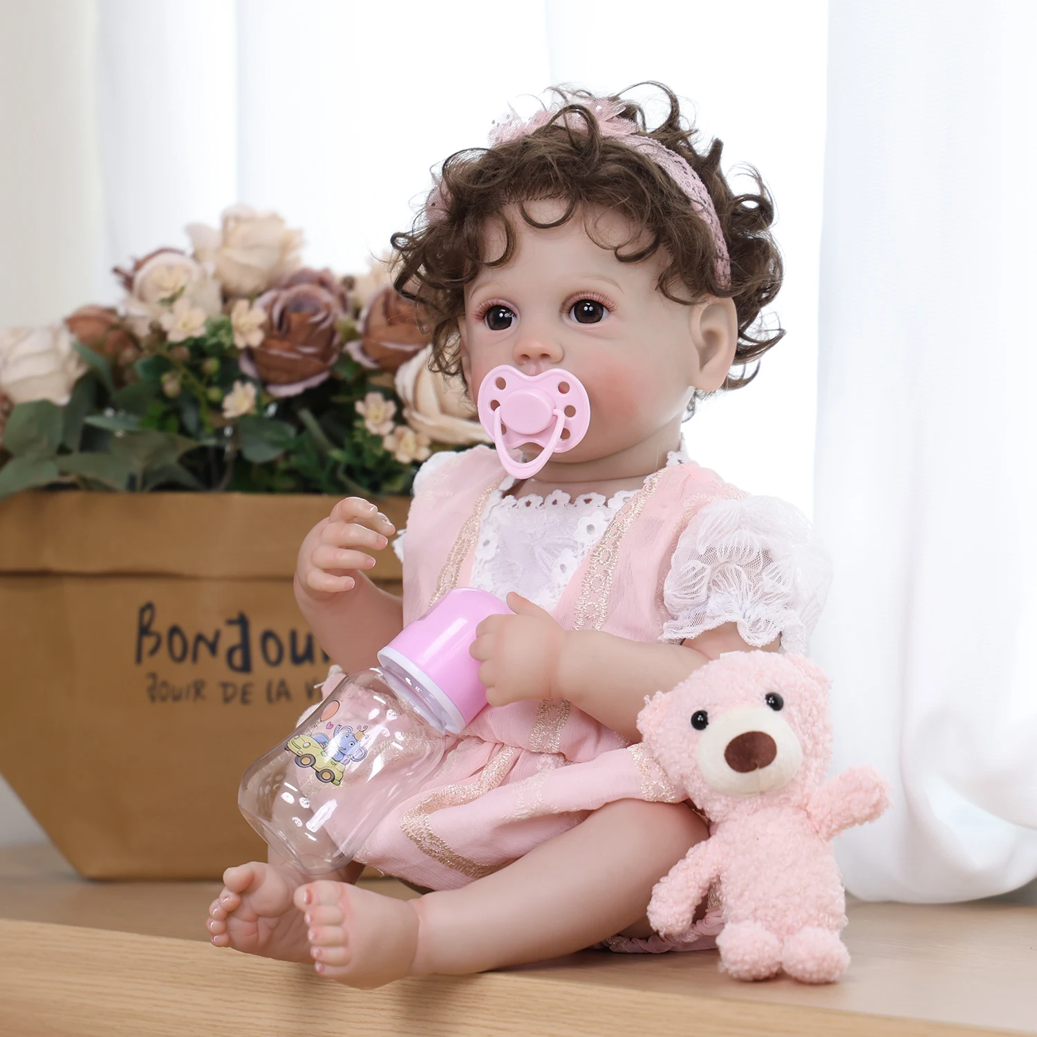 

KEIUMI 18 Reborn Baby Doll Full Silicone Vinyl Realistic Visible Veins Cute Newborn Bebe Toy Children Birthday Gift