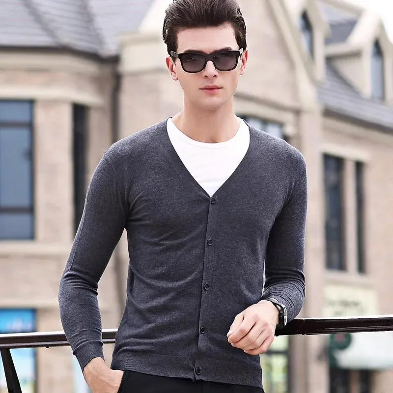 MRMT 2024 Brand New Fall Winter Men's Jackets Long Sleeve Knitted Sweater Pure-colour Leisure for Male Sweater Jacket Clothing