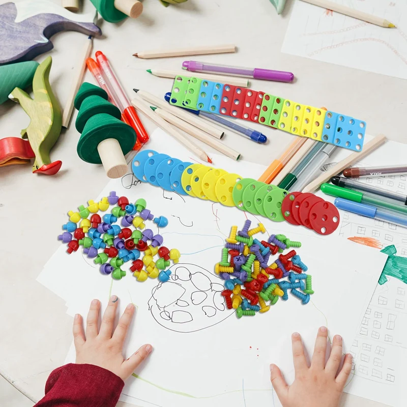 Giocattoli per l'apprendimento del mosaico per bambini Puzzle tridimensionale Design creativo Blocchi di costruzione Set di giocattoli 193 pezzi