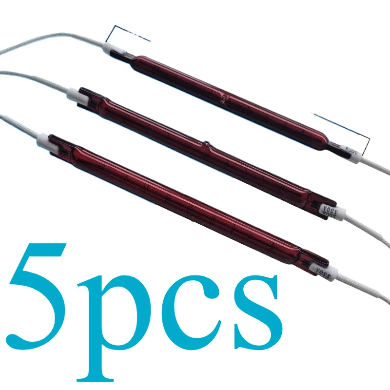 5pcs for Infrared High-temperature Drying Heating Tube Halogen Lamp Tube Ruby Baking Paint Tube Filter Element Welding Machine