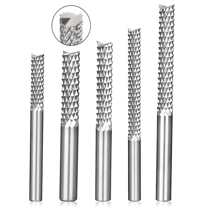 コーン形状超硬ソリッドエンドミル、3.175-10mmシャンク、DIY PCB/ベークライト/グラスファイバールータービット