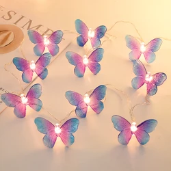 Guirnalda de cuerdas de luces de hadas y mariposas de 1,5 M, 10LED, mariposa para niñas, fiesta de cumpleaños, boda, decoraciones para el hogar, regalo de Navidad para niños