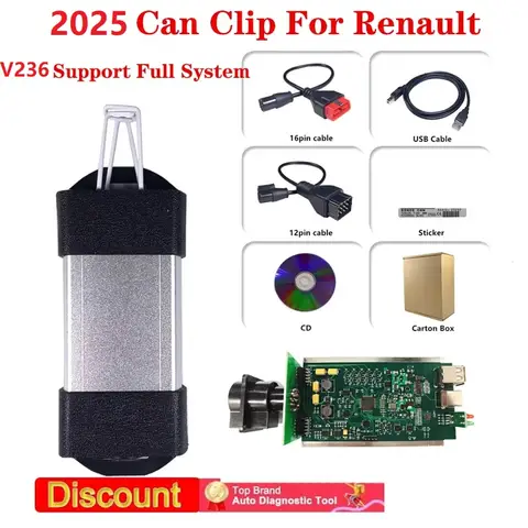 2025 Reprog Can Clip V236 For RENAULT Can Clip 다국어 전체 시스템 자동 진단 도구 지원 Can-M