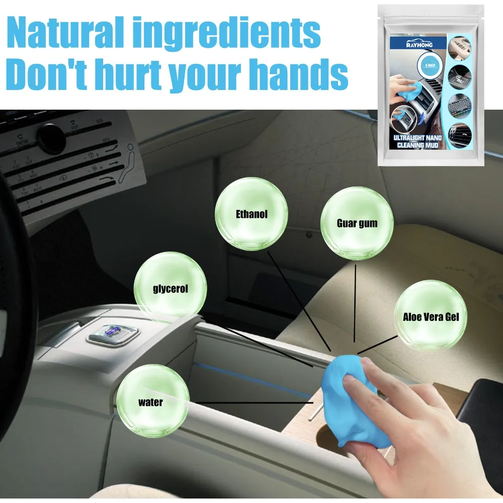 Reusable Car Cleaning Gel Auto Air Vent Interior Detail Cleaning Mud Car Interior Cleaner Removal Dirt Cleaner Car Accessories