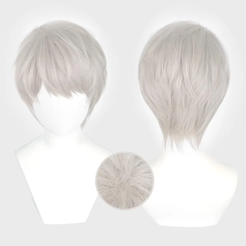 du-kou-インスパイアされた合成ショートふわふわアニメウィッグトップフリップコスプレパーティーヘア耐熱ファイバーコスチュームハロウィン用