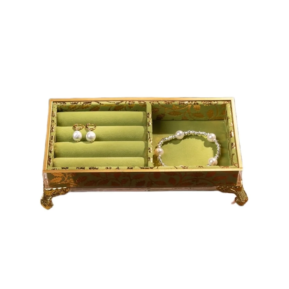 Velvet Jewelry Display Stand Vintage Bracelet Necklace Jewelry Tray Holder Desktop Storage Multifunctional Jewelry Holder Box