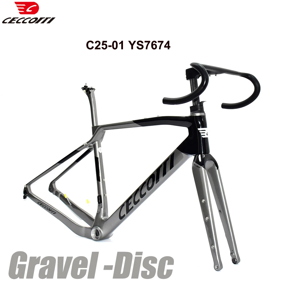 Bicycle Frameset with Full Hidden Cable, Road Bike Frame, Gravel Framework, Fit 700C * 47C Wheels and Disc Brake, 2023