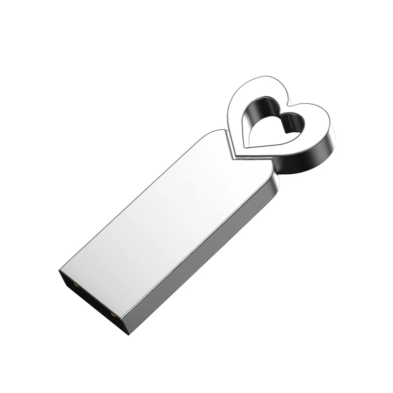 無料カスタムレーザー彫刻ロゴカラーラブハートメタルUSB2.0フラッシュドライブ4GB 8GB 16GB 32GB 64GB 128GBメモリースティック