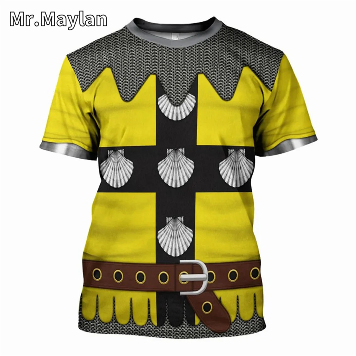 Medieval Knights Armor Cosplay Costume Tshirt 3D Men T shirt Vintage Fashion Short Sleeve Shirt Summer Streetwear Unisex Tee-017