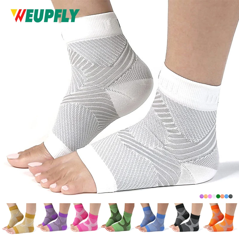 1 Paar Kompressionssocken für Plantarfasziitis, Zehenfreie Knöchelstütze für Frauen & Männer, Fersenschmerzlinderung, Achillessehnenentzündung