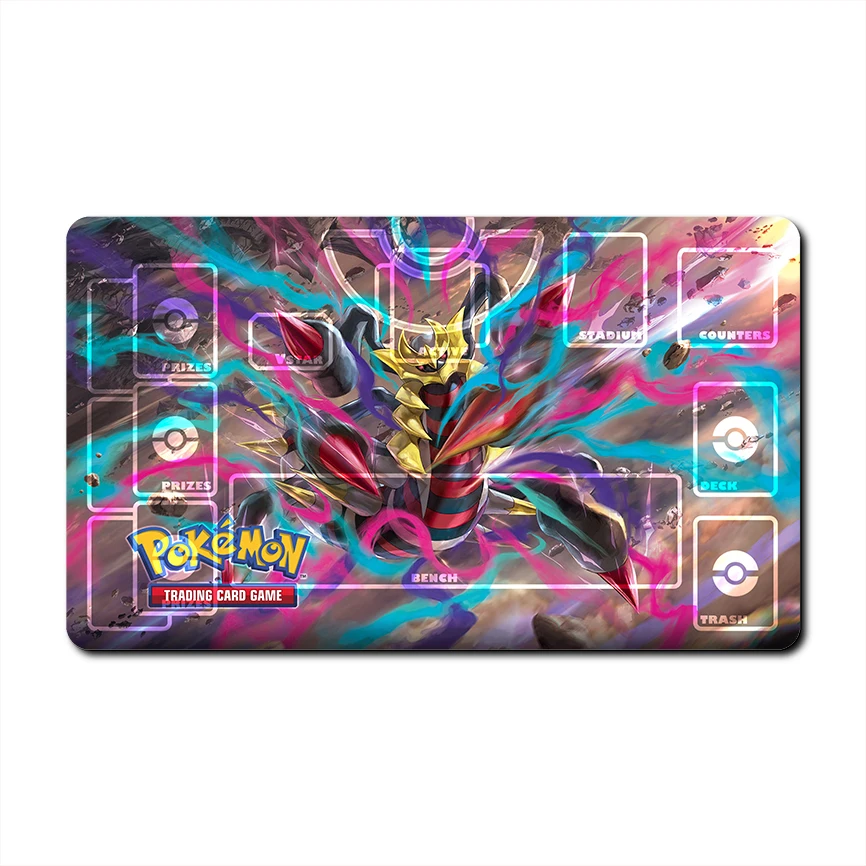 PTCG Drago Rayquaza Necrozma Giratina 600x350mm Griglia di Carta Playmat Anime Cartoon Dialga Singolo Giocatore di Battaglia Gioco Da Tavolo Zerbino Giocattolo