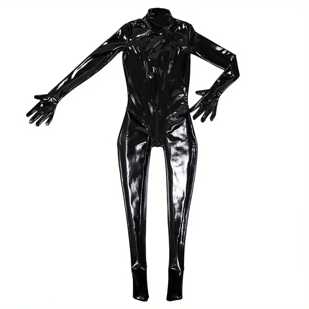 

New Trend Triangle Collar Shaped Bodysuit Stage Walking Show Latex Ammonia Full Cover Best Birthday Gift