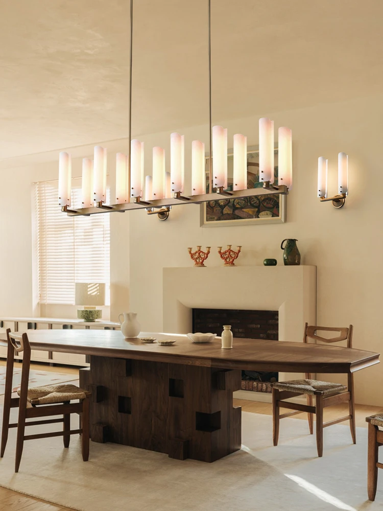 

2025 Tremdy Copper Glass E14 LED Dimmable Chandelier Lighting Suspension Luminaire Lampen Hanging Light For Dinning Room