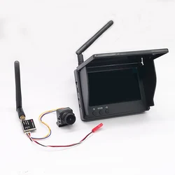 5.8G 48CH 4.3 Inch FPV Monitor 480x272 Build-in Battery Video Screen with 600mw VTX Transmitter TS5823 Pro+CMOS 1200TVL Camera