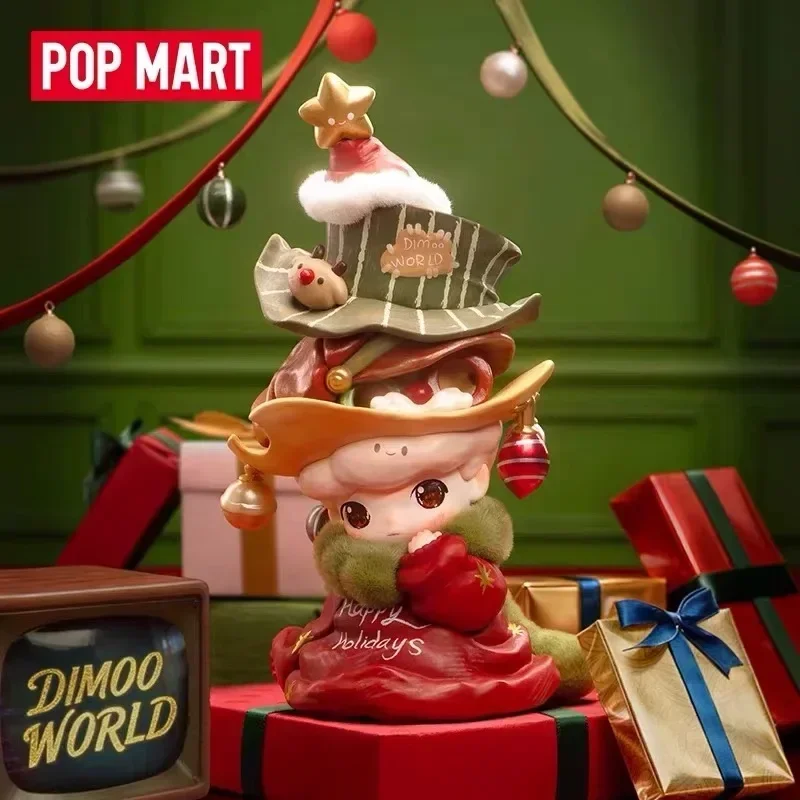 

POP MART DIMOO Kawaii Anime Action Figure Christmas Tree Series Blind Box - Surprise Mystery Dolls for Girls Gift