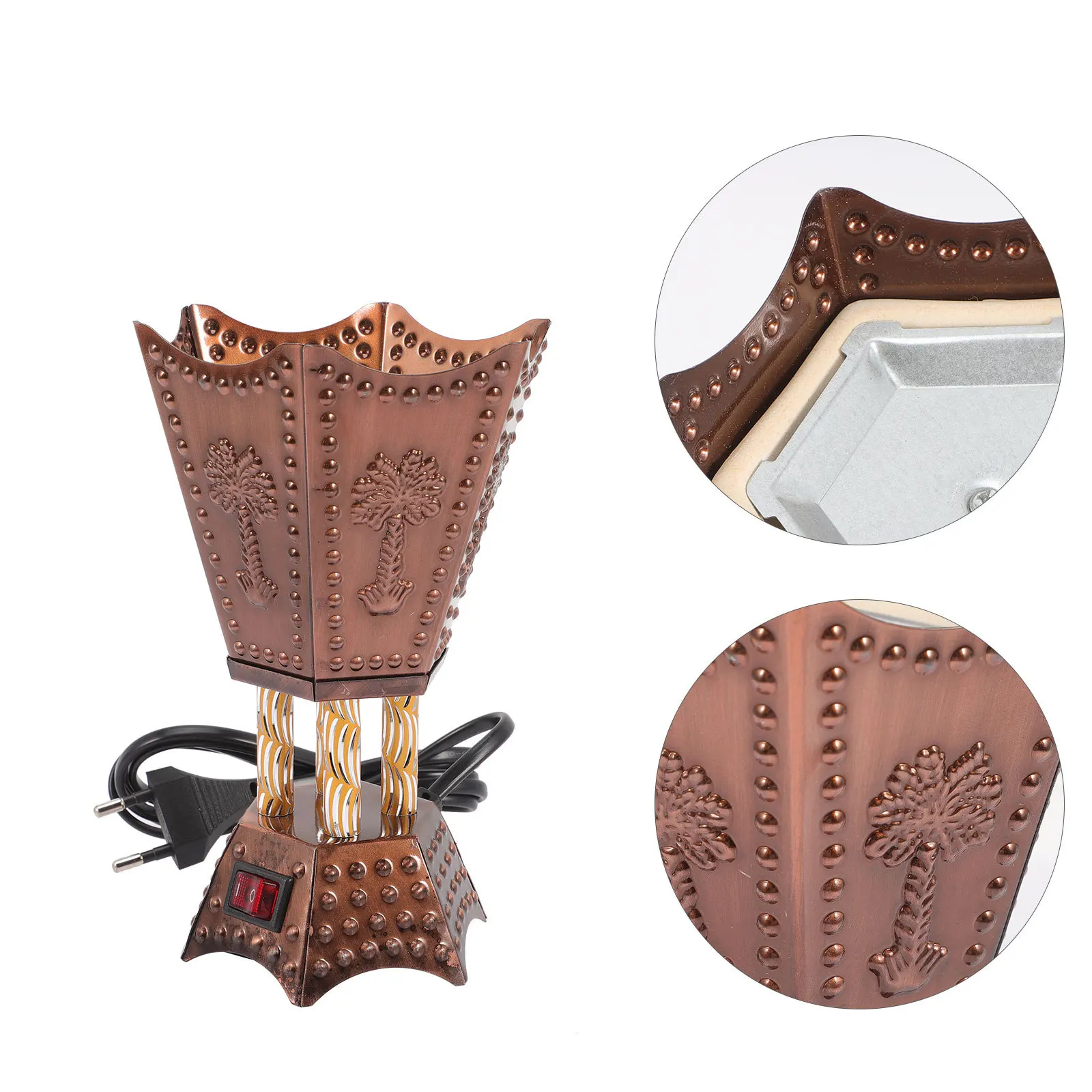 

1 Electric Incense Burner Metal Incense Holder Plug in Safe No Flames Decorative Table Burner Ornament for Home Aroma