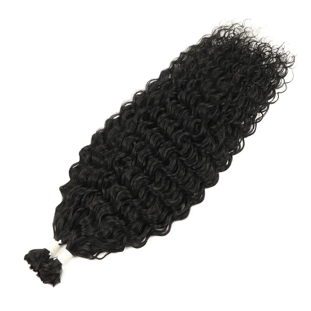2 Stück 30 Zoll Kinky Curly Synthetische Boho-Zöpfe Bulk-Haar Organische Faser Ohne Tressen zum Flechten – Detail 6