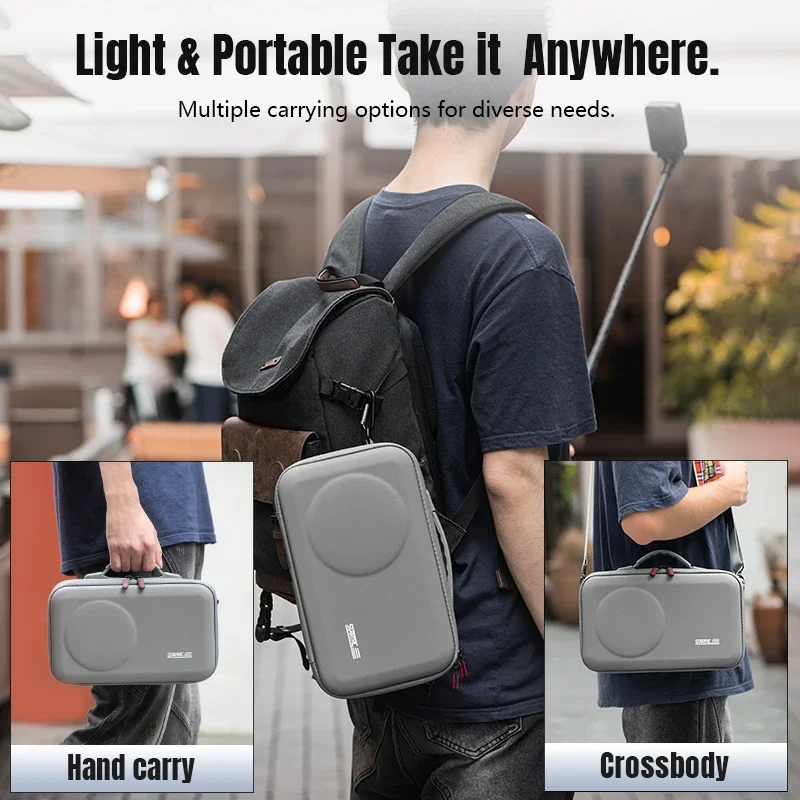 Per DJI OSMO 360 Borsa di stoccaggio per DJI OSMO 360 Fotocamera panoramica Borsa di stoccaggio portatile in PU con tracolla