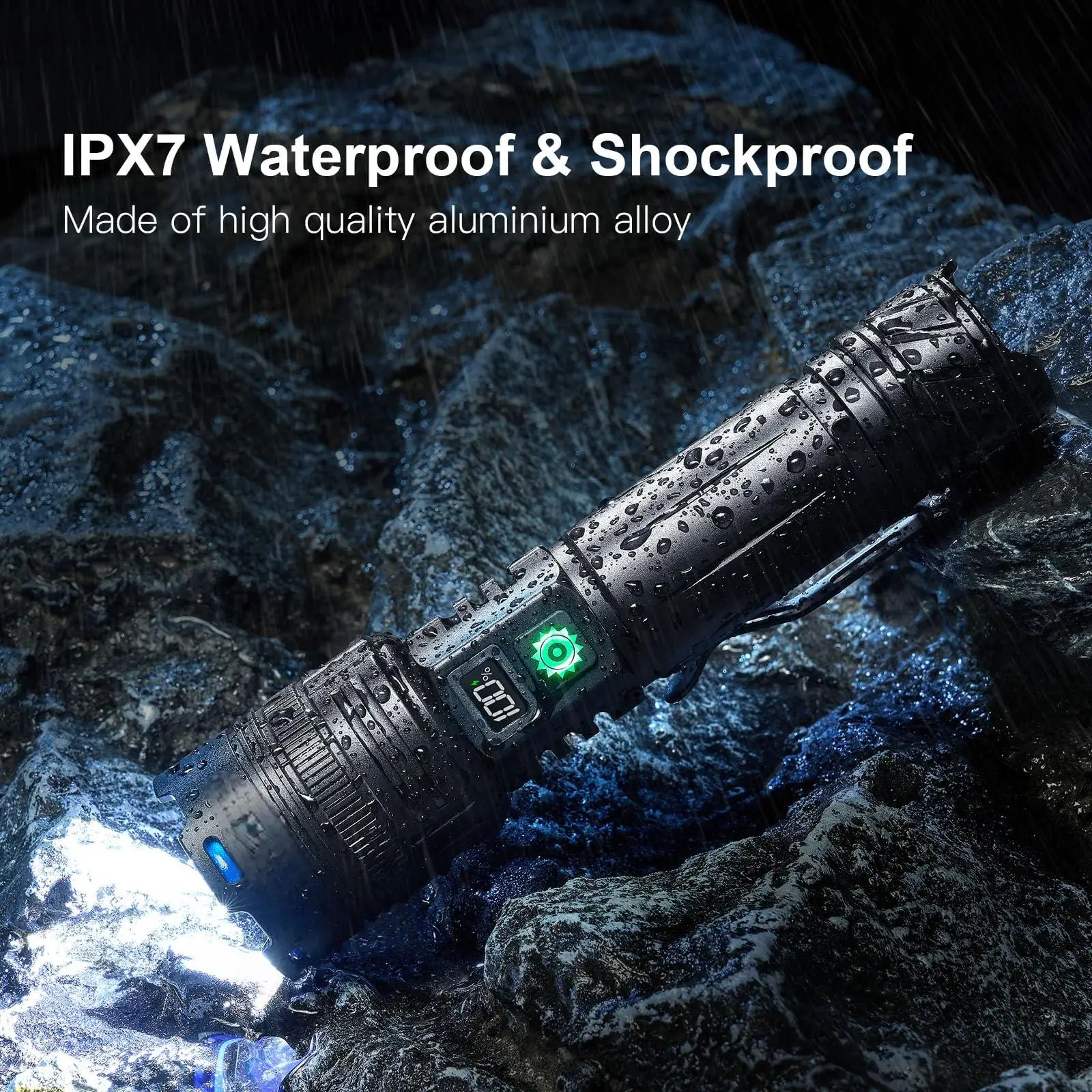 1000000 lumen flashlight rechargeable Torches LED Super Bright 1,000,000 Lumens wi Convex lens Emitting Color Powerful 1000000 High Lumen LED