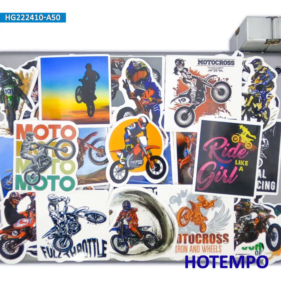 50 peças, Motocross de montanha, Esportes de motocicleta, bicicleta de sujeira, Adesivos à prova d\'água, para skate Telefone celular Laptop Carro