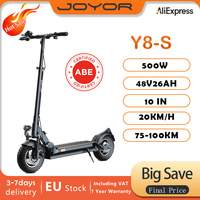 JOYOR Y8-S 10-inch electric scooter, 48V 26Ah battery, 500W motor, 20Km/h Max, 3 speed level