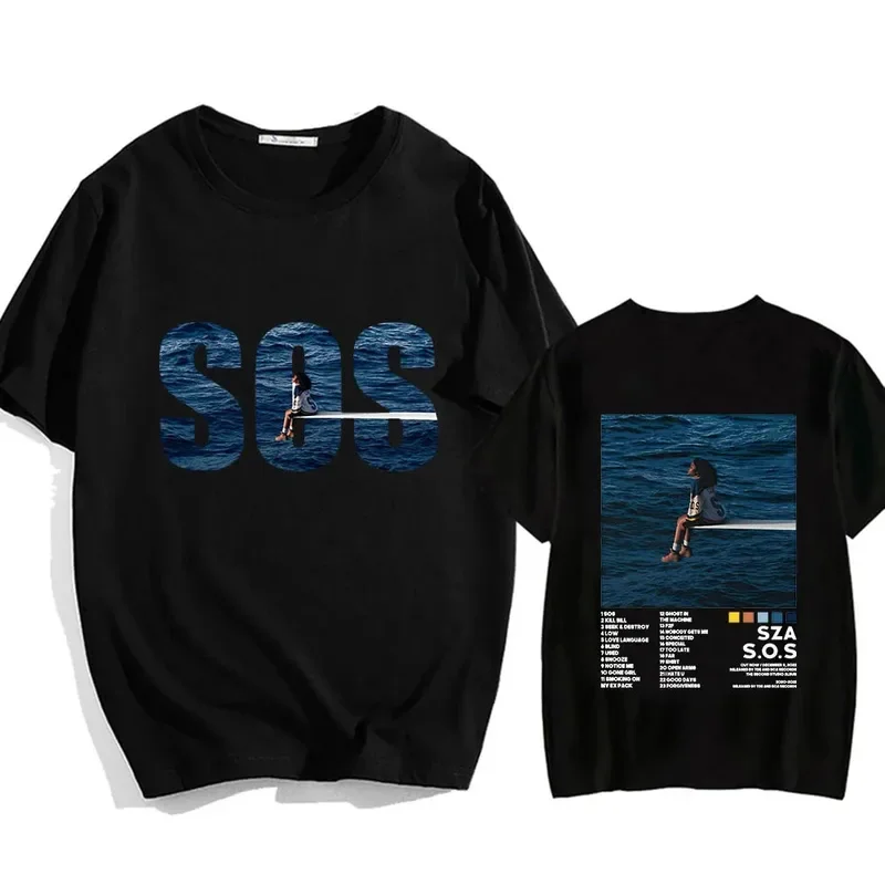 

2024 SZA SOS heavy mental anime T-shirts Funko Pop tshirt 100% cotton men/women tee-shirt printed hip hop cartoon T-shirt