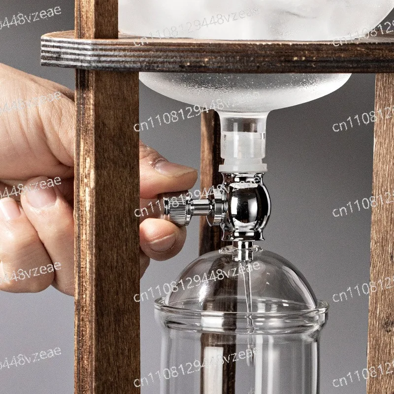 hand coffee set Ice coffee brew pot Drip type Ice drop coffee pot Cold pot Wooden