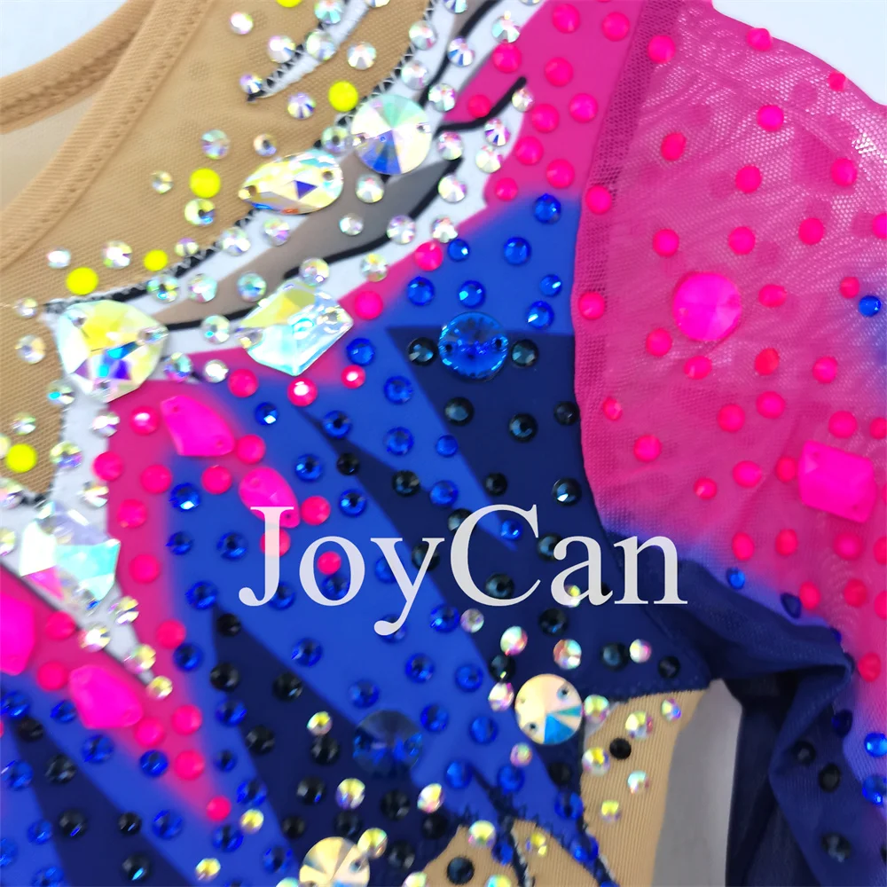 JoyCan Rhthmic Gymnastics Leotards Girls Women Blue Spandex Elegancki strój do tańca na zawody
