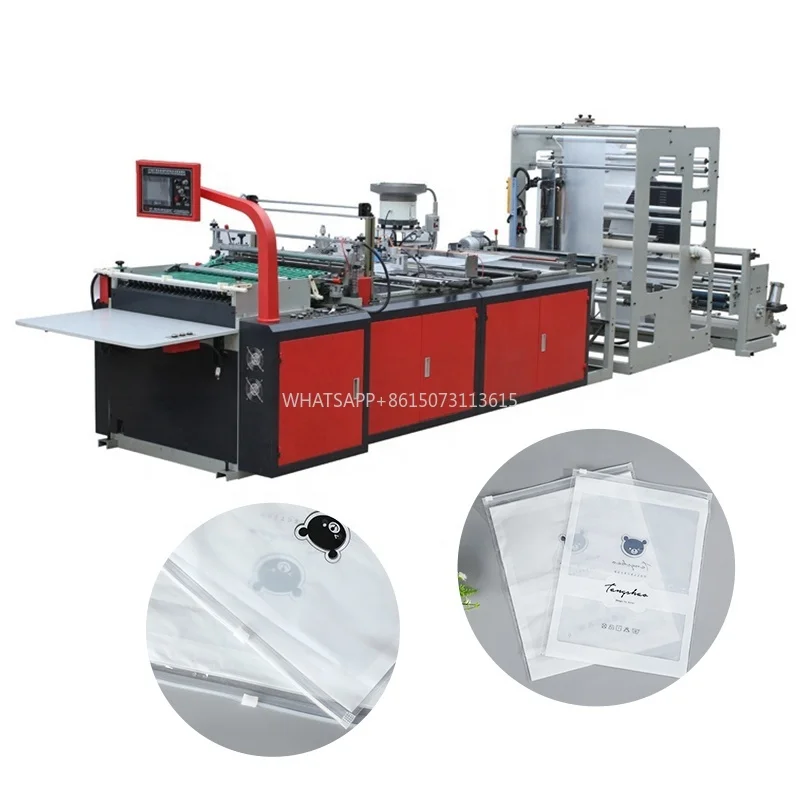 Macchina automatica per la produzione di sacchetti di plastica con cerniera in polietilene per calzini intimi di abbigliamento Macchina per la produzione di sacchetti con cerniera scorrevole in plastica PE