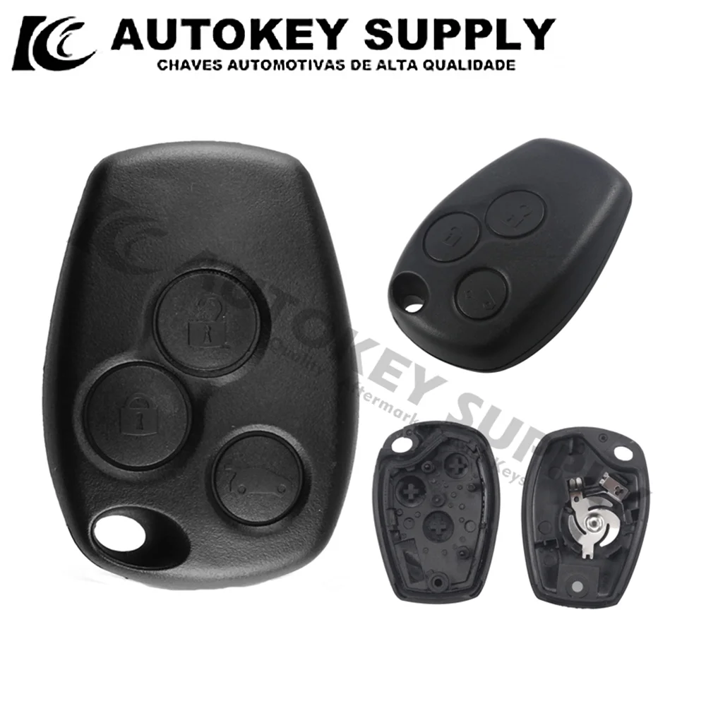 

Autokeysupply AKRNS233 3 Buttons Remote Key Without Blade With Logo (Ne73) For Renault