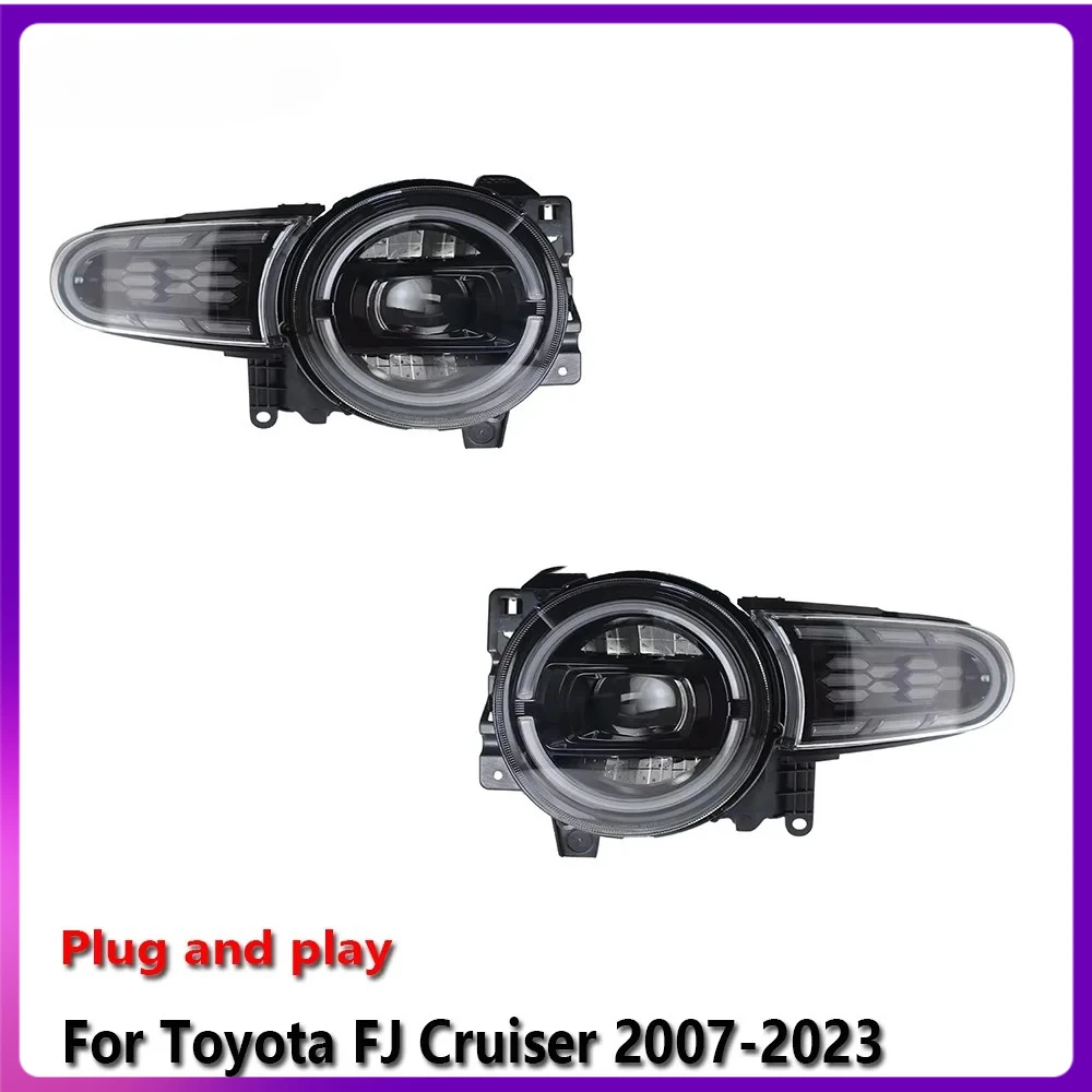 

Sewiyolin автомобильные светодиодные лампы фары в сборе для Toyota FJ Cruiser 2007-2023 противотуманные фары DRL тормозной указатель поворота