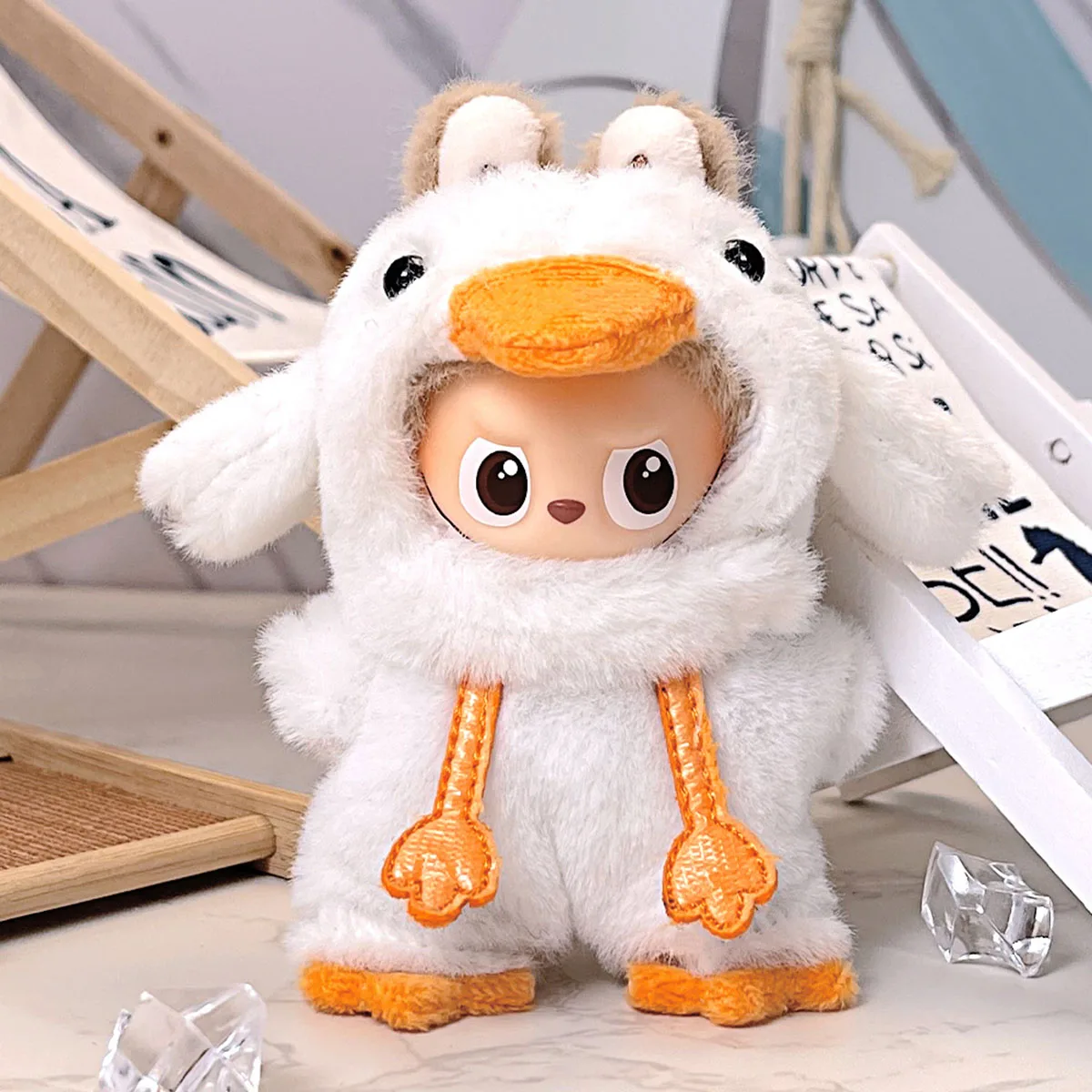 [No Doll] Plush Doll's Clothes For Mini Labubu 4.0 Pin For Love Series Mini Doll's Clothes Plush Outfit Trendy Accessories Gifts