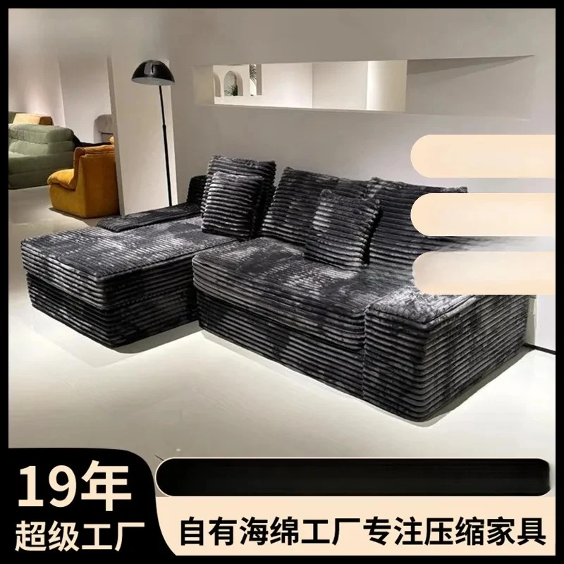 Hot Selling Full Sponge L Shape Compression Sofa Color Size Can Be Customized