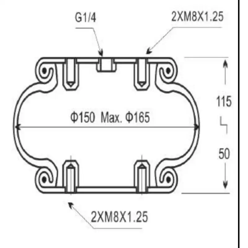 Universal Air Suspension Kits 1B70-7 Air Suspension Parts FS70-7 1B5002 Air Spring Industrial Equipment Shock Absorption