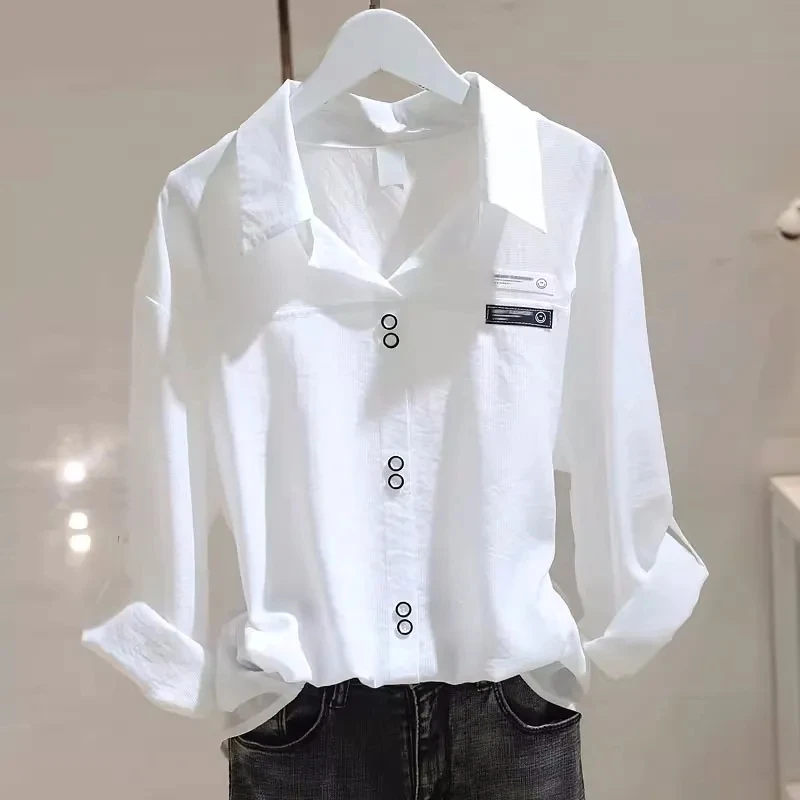 Women's Blouse 2025 Spring Summer Advanced Sense Appear Thin Ladies Shirt Korean Version Long Sleeve Lady Pullover Tops