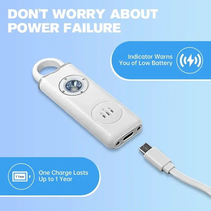 女性用オリジナルパーソナルセーフティサイレン - 130dBサイレン、ストロボ＆キーチェーン、3色展開 AF2004 盗難防止用ヘルプコール